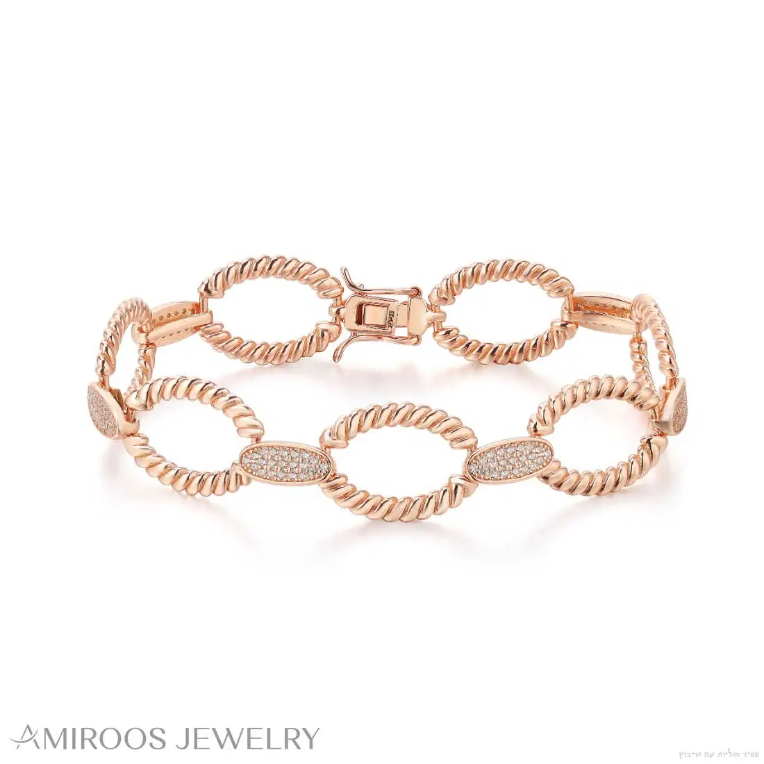 צמיד חוליות עם שיבוץ