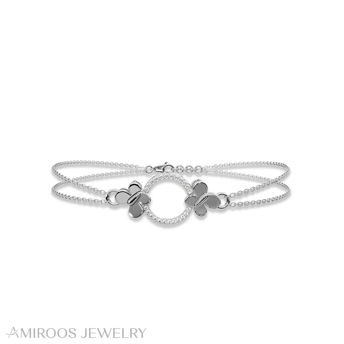 צמיד פרפרים משובץ