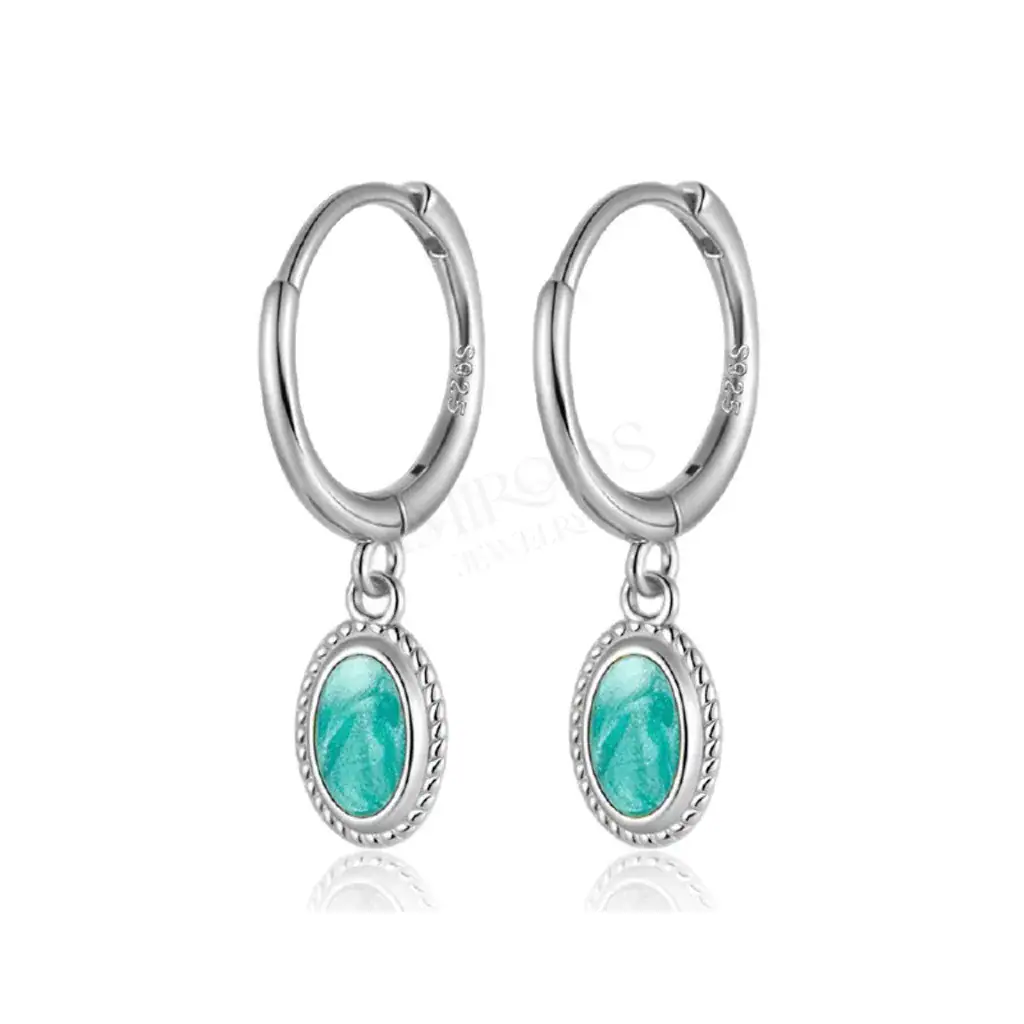 עגילים כסף טורקיז