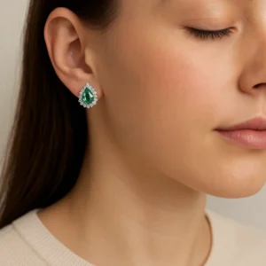 עגיל טיפה ירוקים