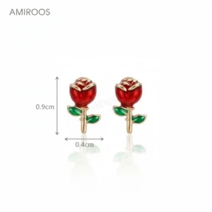 עגילי ורד עדינים