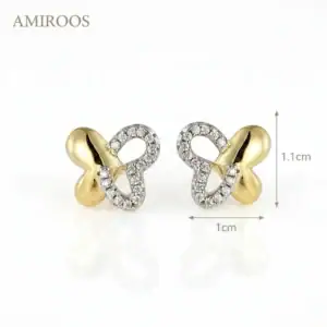 עגילי כסף בצורת פרפר