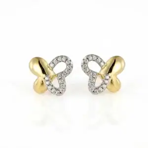 עגילי כסף בצורת פרפר