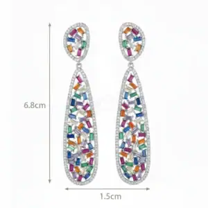 עגילי כסף צבעוניים