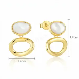 עגילי פנינה זהב