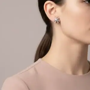 עגילי פרח כסף