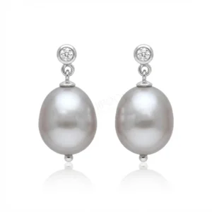 עגילי פנינים כסופים