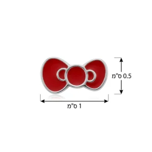 עגילי פפיון אדום לילדות