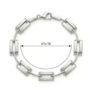צמיד כסף רודיום מט